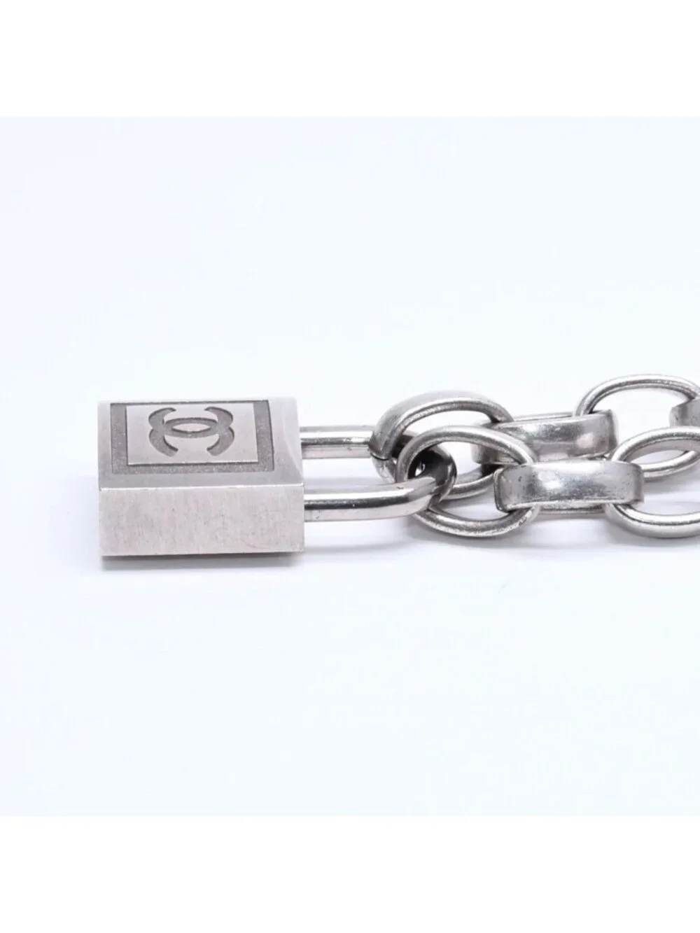 Chanel Necklace Silver Chain CC Logo Metal